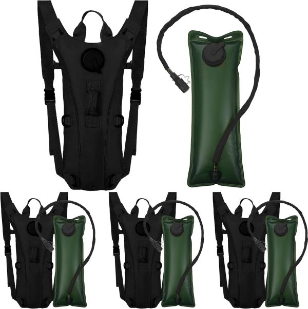 4 Pcs Hydration Pack Backpack with 3 Liter Water Bladder Tactical Hiking Water Backpack with Hydration Bladder Military Daypack for Hiking Cycling Climbing