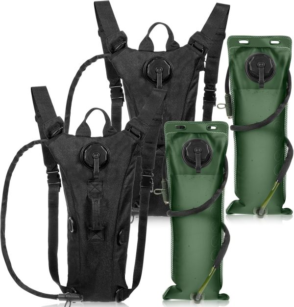 2 Pcs Hydration Backpack with 3 Liter Water Bladder Tactical Lightweight 17.72 x 7.87 Inch Hydration Pack Backpack Water Backpack Hydration Bag Water Bag for Hiking Running